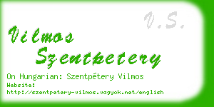 vilmos szentpetery business card