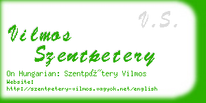 vilmos szentpetery business card